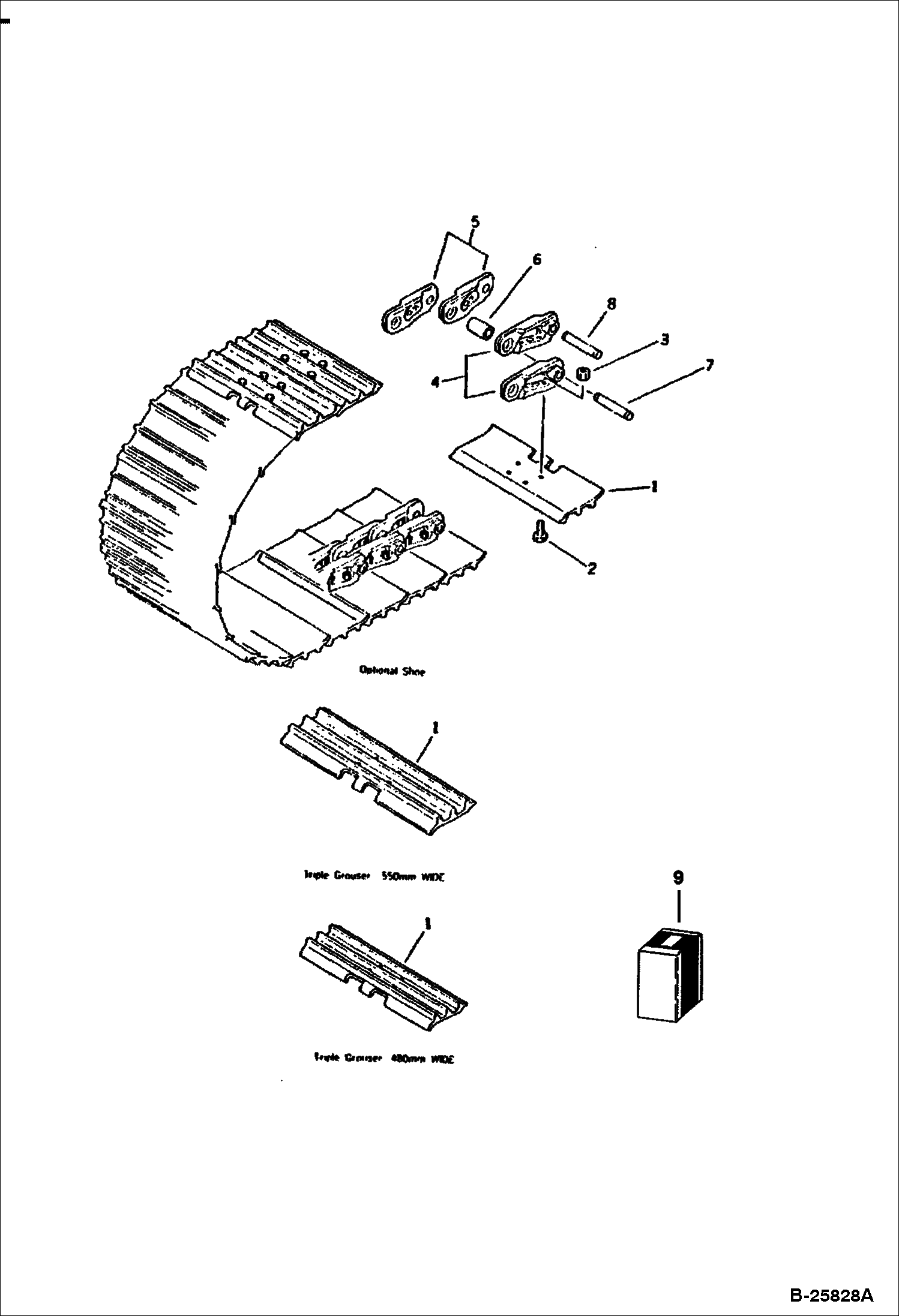 БАШМАК ГУСЕНИЦЫ (С БОЛТОВЫМ КРЕПЛЕНИЕМ) (ОПЦИЯ) БАШМАК ГУСЕНИЦЫ - ТРОЙНОЙ 480 ММ ШИРОКИЕ KOMATSU СЕРИЙНЫЙ НОМЕР 10735 И ВЫШЕ