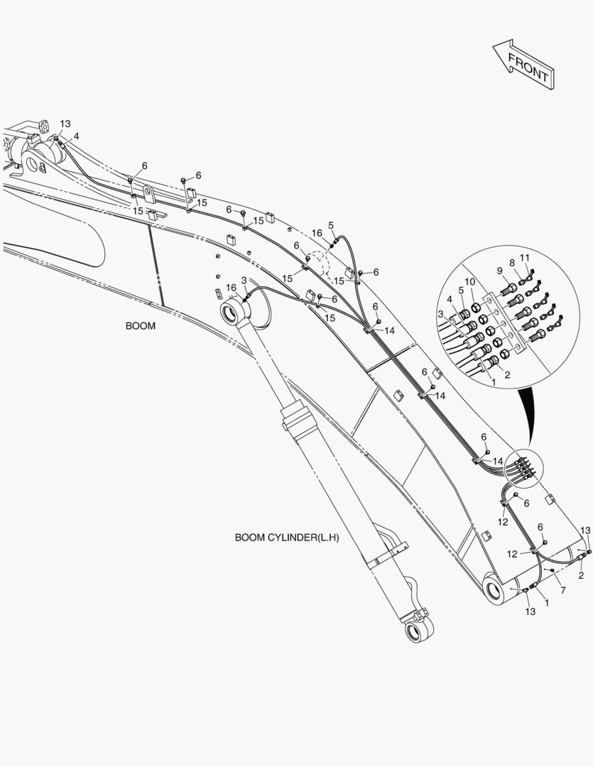 ТРУБОПРОВОД СМАЗОЧНОЙ СИСТЕМЫ - СТРЕЛА 9 м