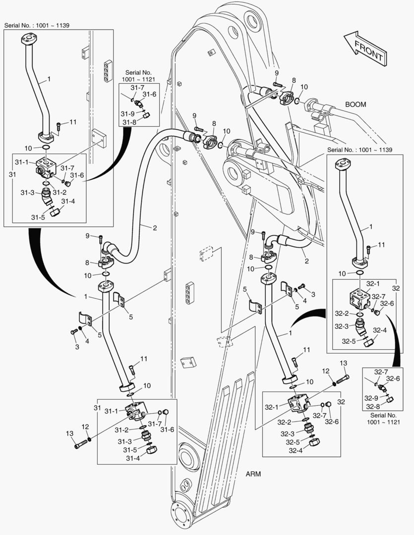 6250 ARM PIPING - ONE & TWO WAY(ARM 3.1m)