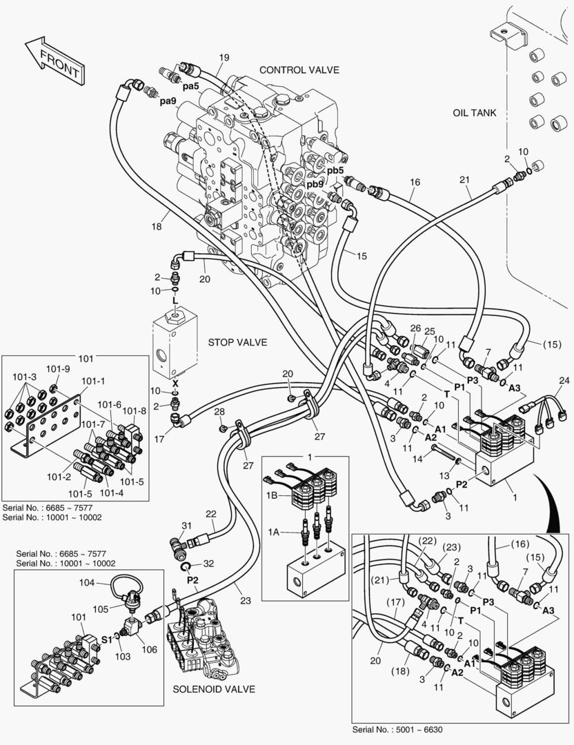 ТРУБОПРОВОД СЕРВОУПРАВЛЕНИЯ - 2 НАСОСА(ОДИН ПУТЬ)