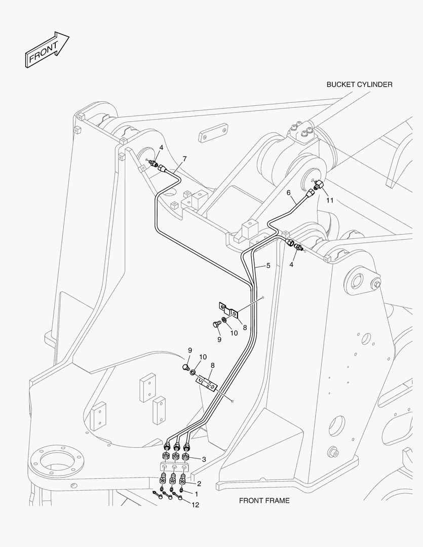 ПЕРЕДНИЙ ТРУБОПРОВОД СМАЗОЧНОЙ СИСТЕМЫ