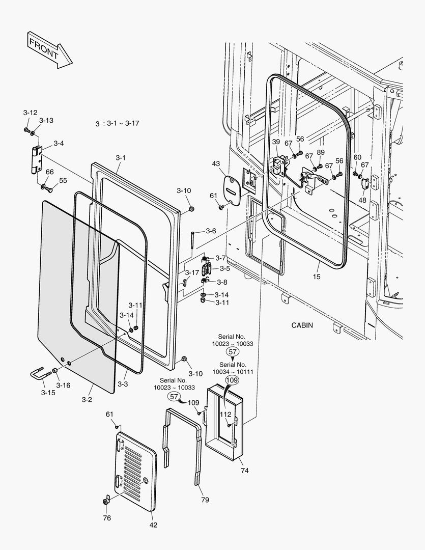 6010 CABIN(5) - DOOR ASS`Y(R.H)