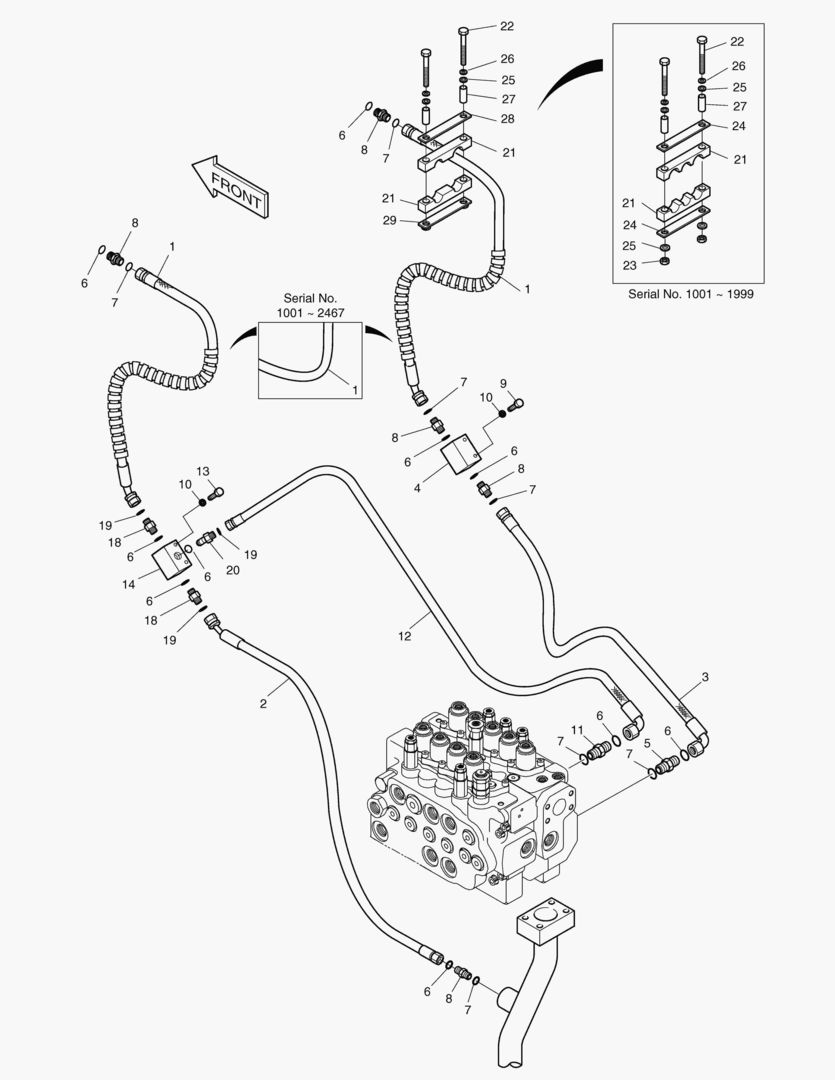 Схема 6570 MAIN PIPING-ONE & TWO WAY
