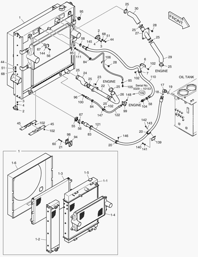1301 OIL COOLER PIPING(1) [5029~]