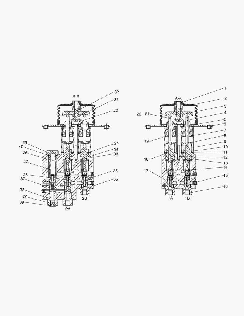 УПРАВЛЯЮЩИЙ ПНЕВМОКЛАПАН - ДЛЯ ДВУХ РЫЧАГОВ