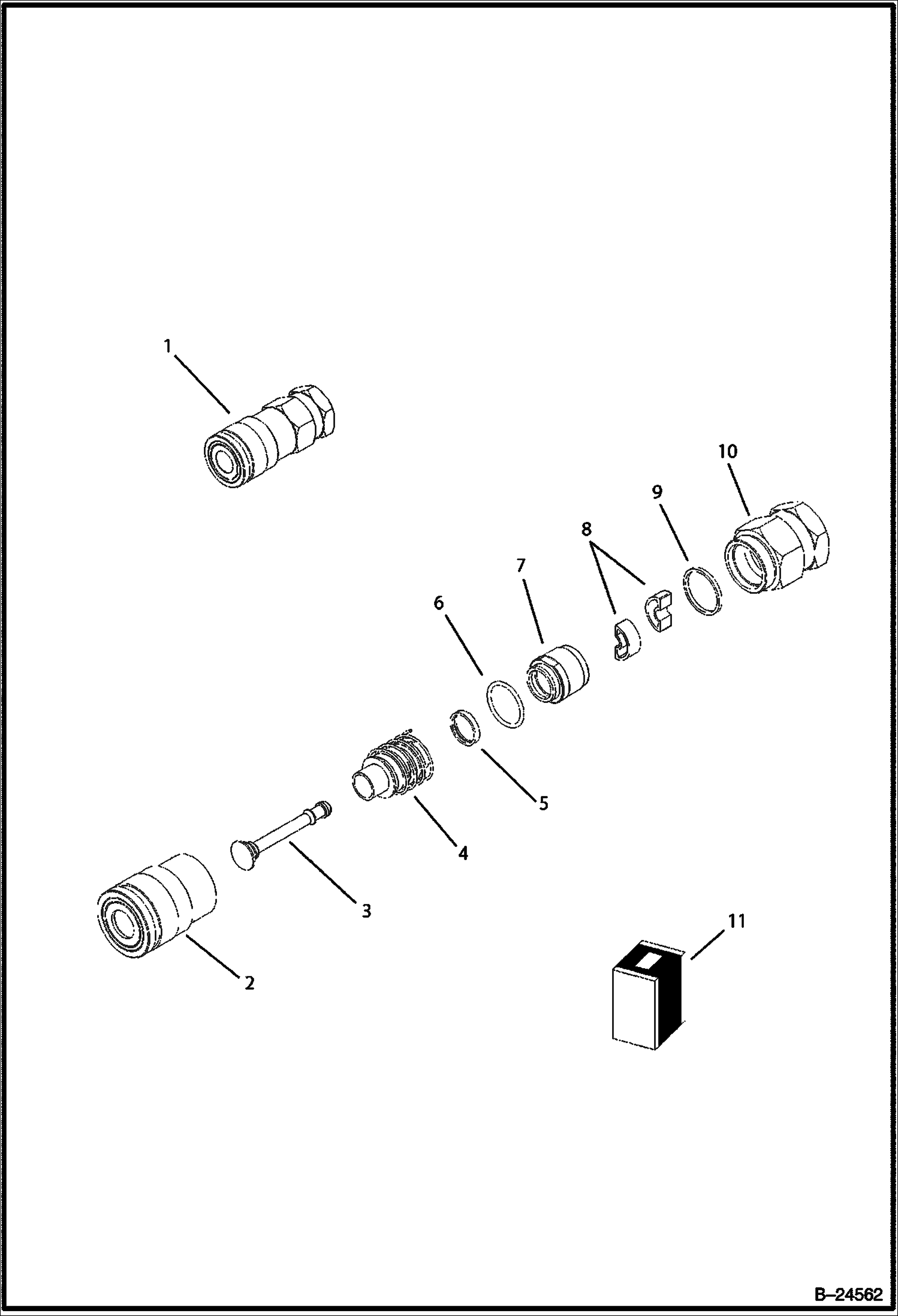 СХЕМА ГИДРАВЛИЧЕСКОЙ СИСТЕМЫ ПАРА ЗАГРУЗОЧНЫХ ЛАП С ВНУТРЕННЕЙ РЕЗЬБОЙ