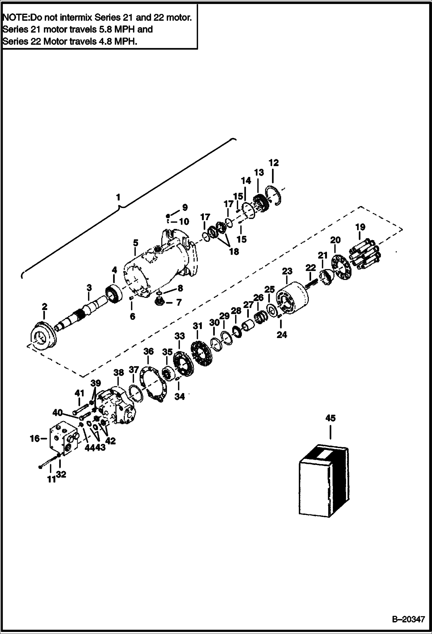 ГИДРОСТАТИЧЕСКИЙ ДВИГАТЕЛЬ (21-3501AN-JSBJ - СЕРИЙНЫЙ НОМЕР 11036 И ВЫШЕ)