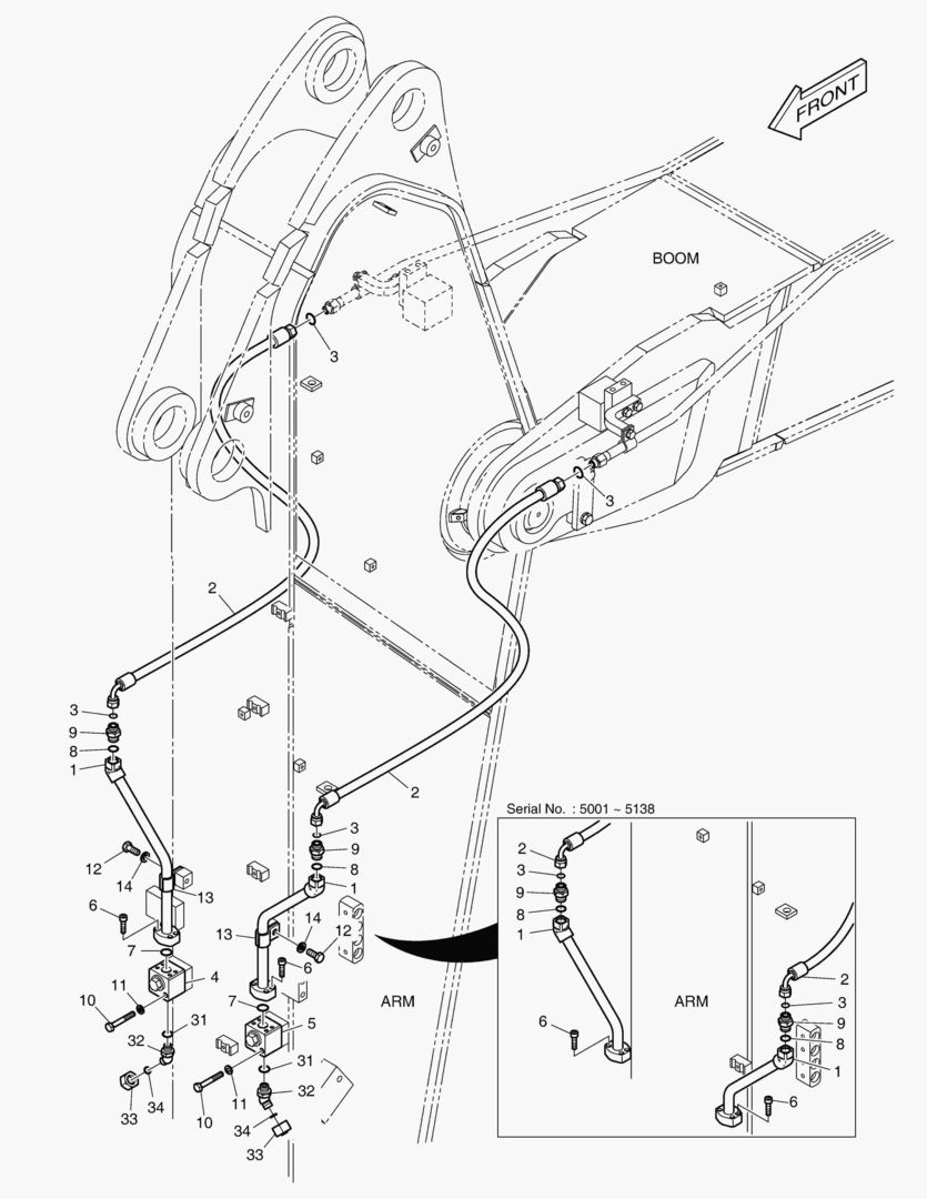 6710 ARM PIPING - ROTATING(ARM 2.6m)