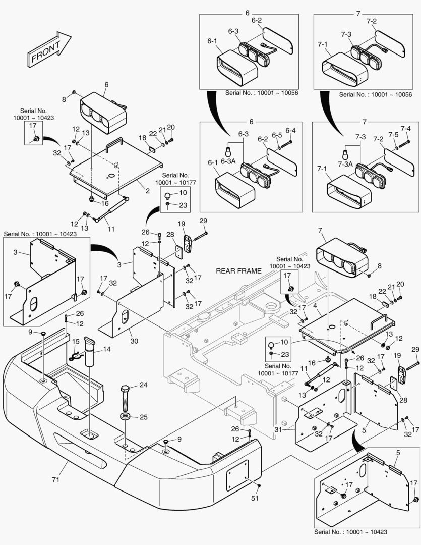 1370 COUNTER WEIGHT & REAR LAMP