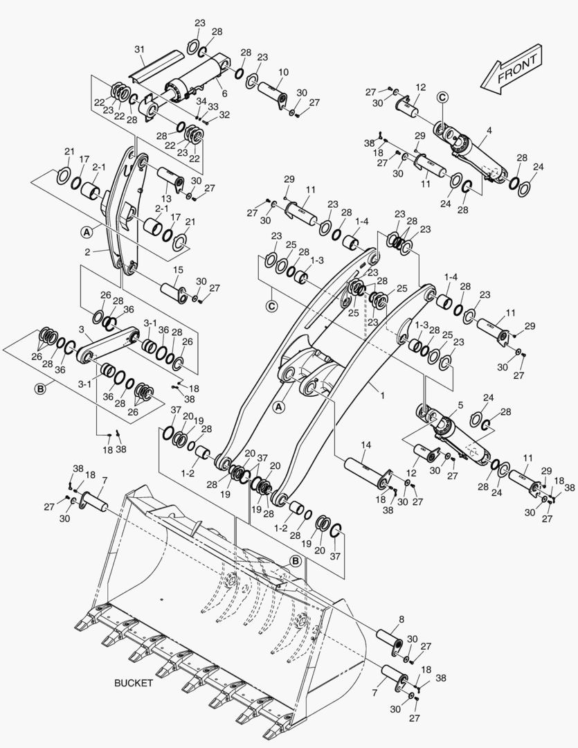 5110 LOADER ARM ASS`Y - LONG BOOM [10001~10060]