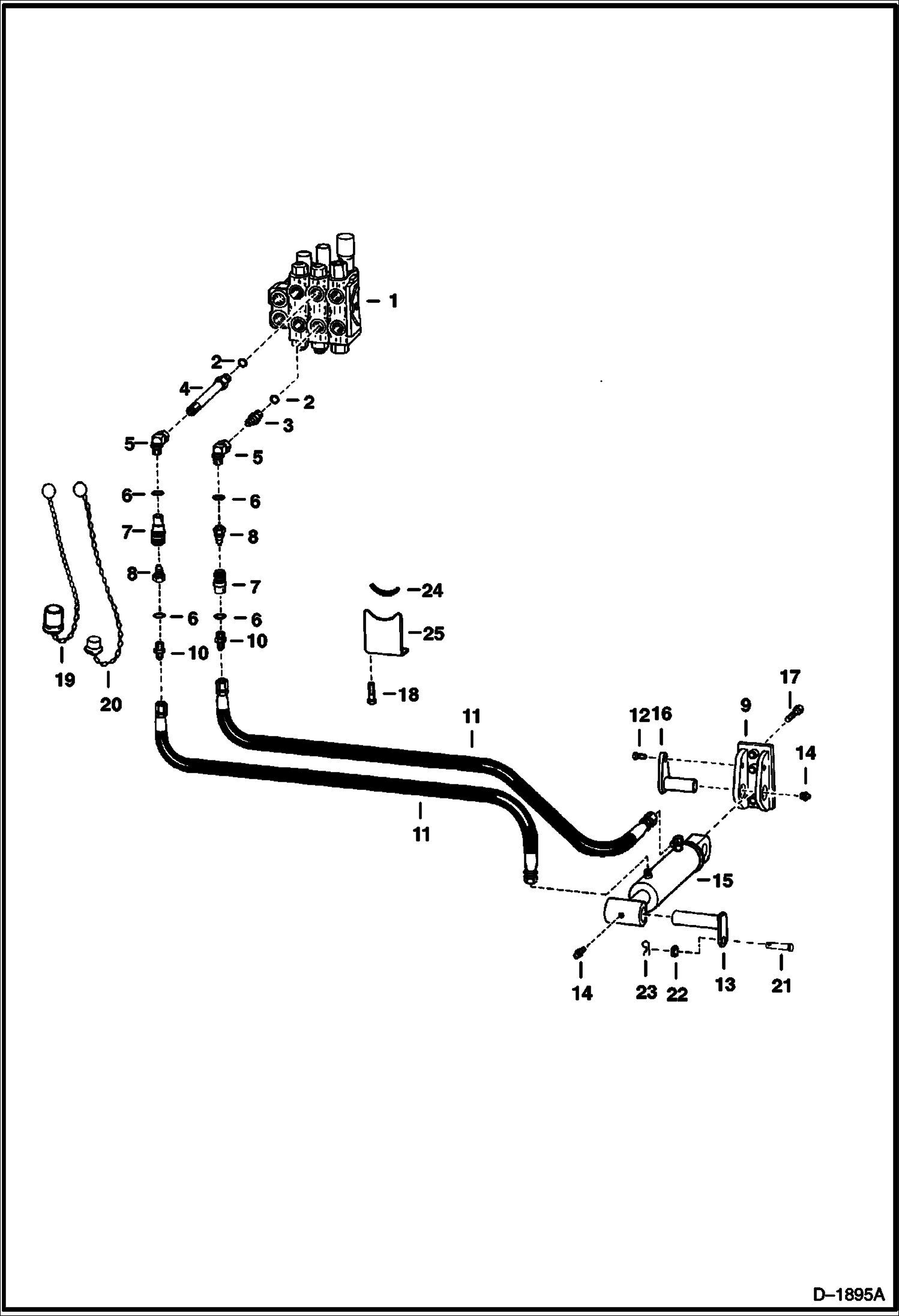 Схема ЭКСКАВАТОР-ПОГРУЗЧИК (ГИДРАВЛИКА ЦИЛИНДРА НАКЛОНА) (914B)
