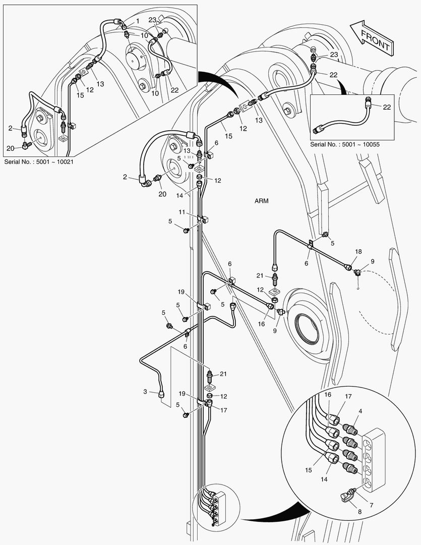 3200 LUBRICATION PIPING - ARM 2.9m [5001 ~10084]