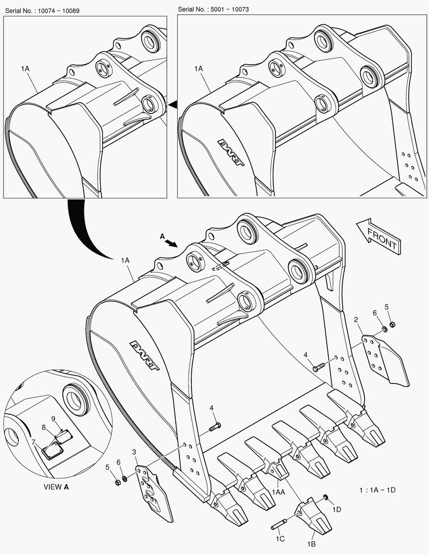 3150 BUCKET - 2.85гЋҐ(72`) - SIDE PIN [5001~10107]
