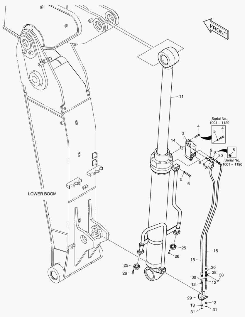 ТРУБОПРОВОД ШАРНИРНОЙ СТРЕЛЫ - ГИДРОЗАМОК