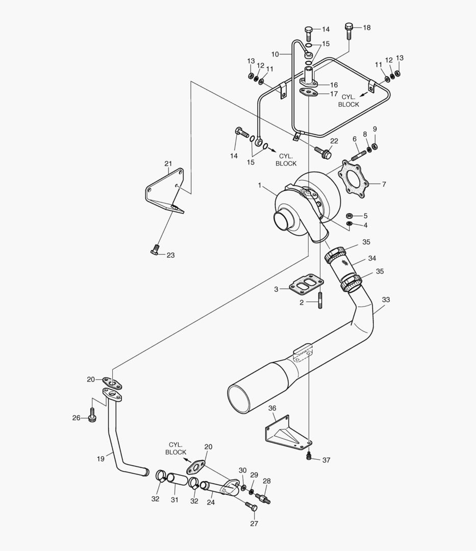 031 TURBO CHARGER & OIL PIPE