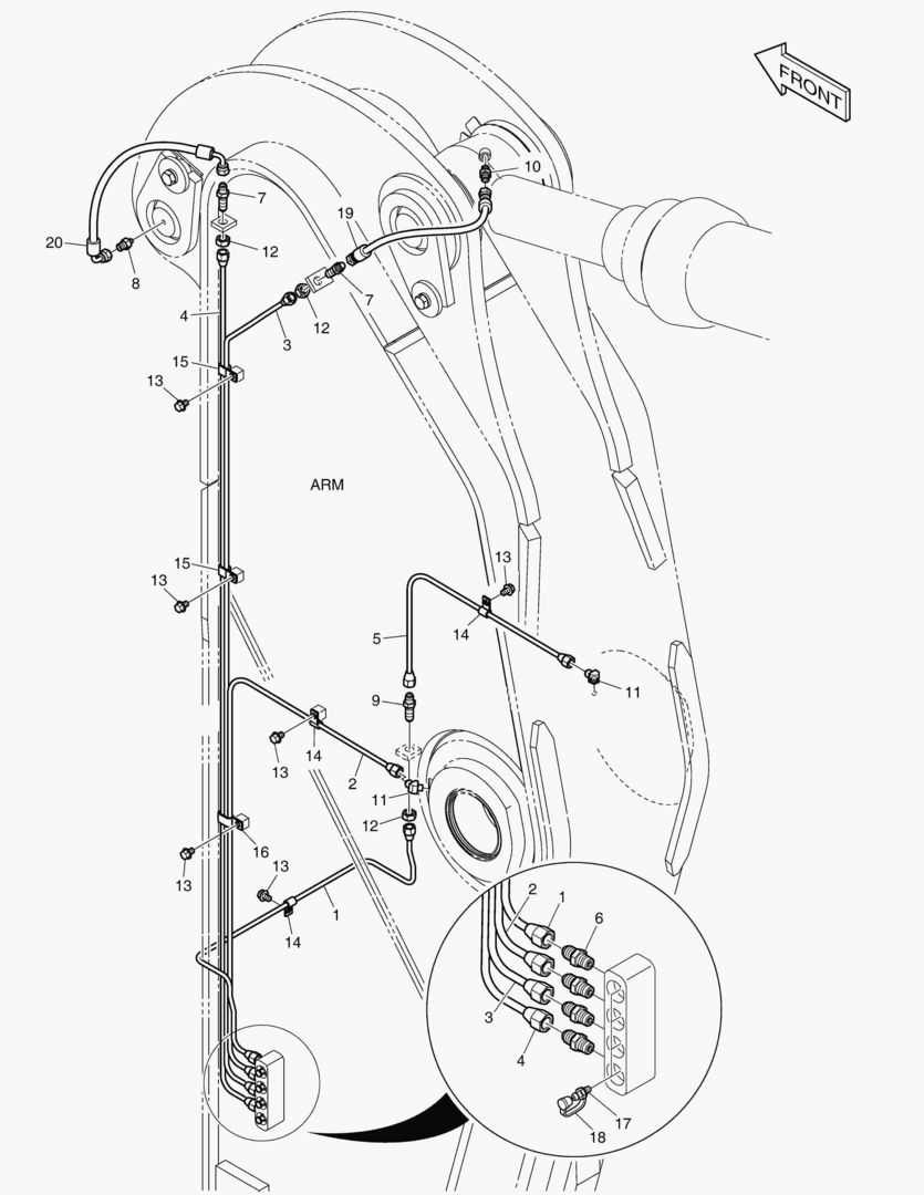Спецтехника 7020 LUBRICATION PIPING - ARM 2.4m [11278~] - главное фото