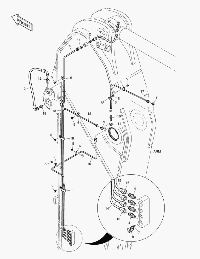 ТРУБОПРОВОД СМАЗОЧНОЙ СИСТЕМЫ - РУКОЯТЬ 3.25 м