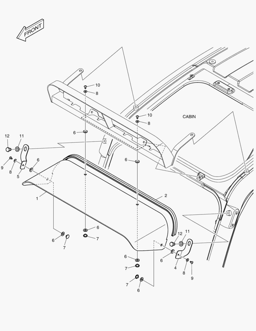 6590 RAIN SHIELD & LAMP MOUNTING