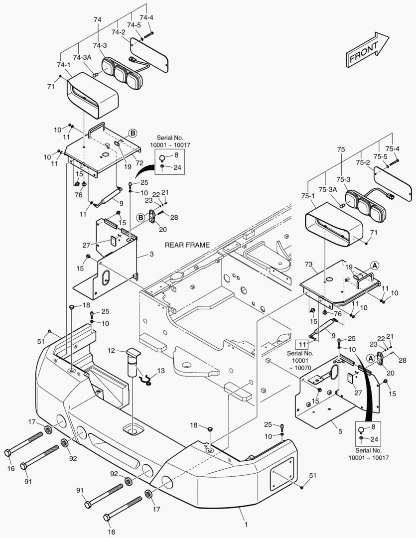 1490 COUNTER WEIGHT & REAR LAMP