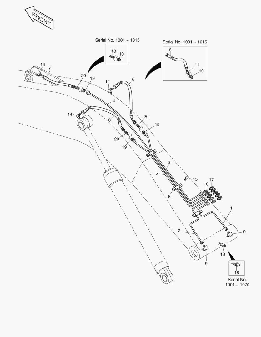 Схема ПЕРЕДНИЙ ТРУБОПРОВОД СМАЗОЧНОЙ СИСТЕМЫ