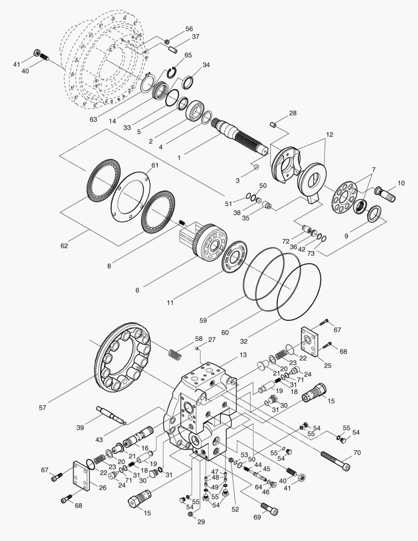 ХОДОВОЙ ГИДРОМОТОР-DTD283V(ОПЦИЯ)