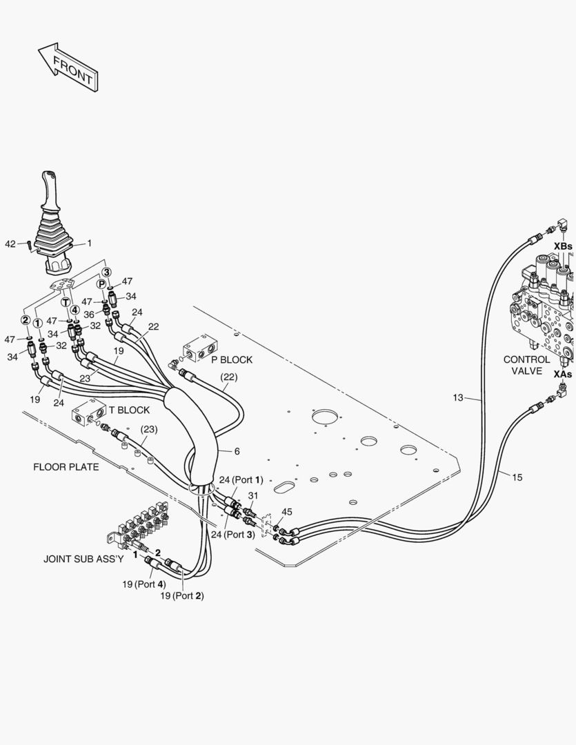 7670 PILOT PIPING(1) - JOYSTICK(L.H) - ROPS
