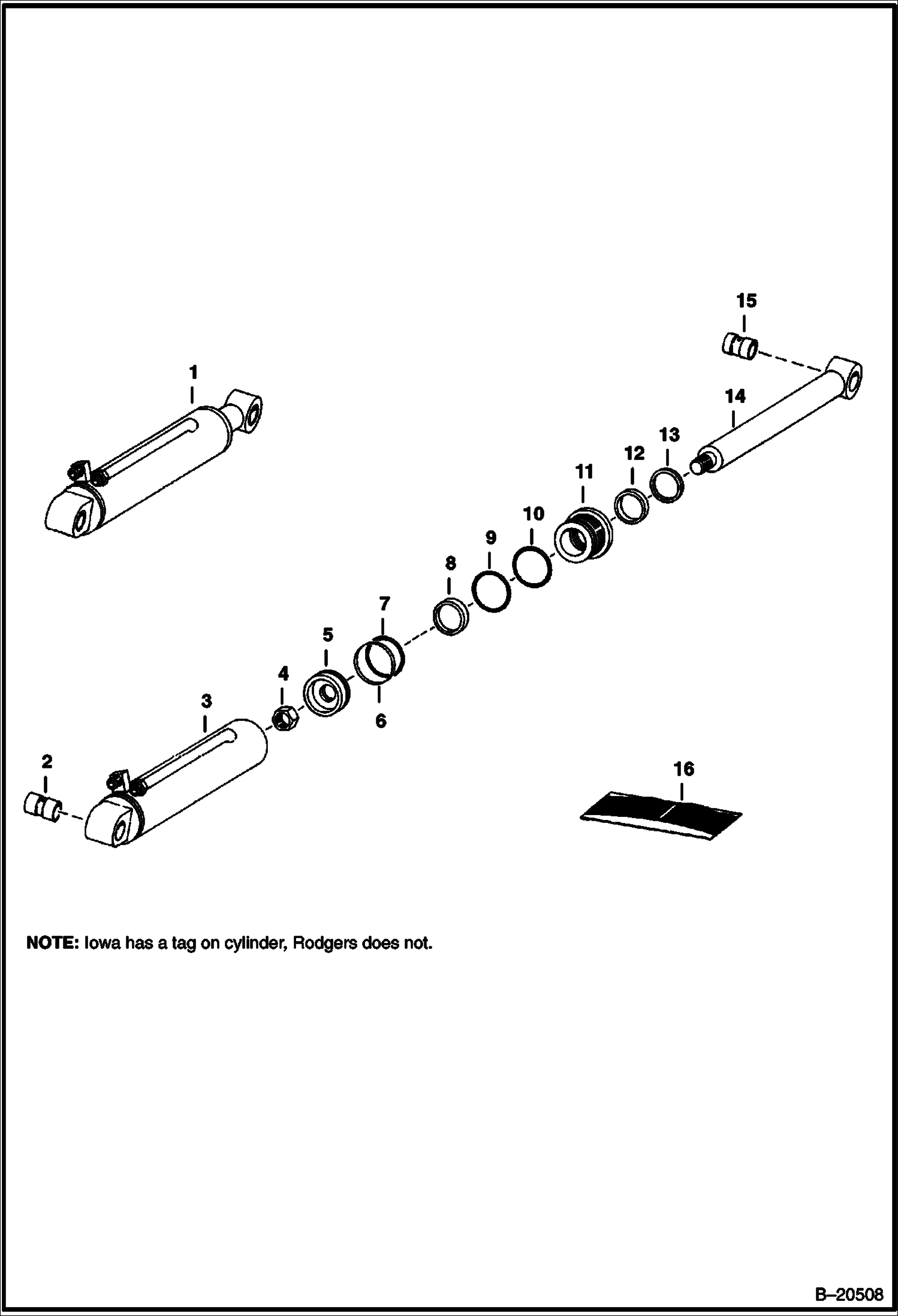 ЭКСКАВАТОР-ПОГРУЗЧИК (ЦИЛИНДР КОВША) (IOWA IND.) (910) (825 ТОЛЬКО)