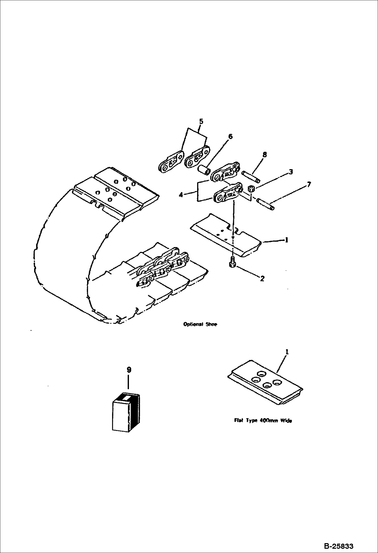БАШМАК ГУСЕНИЦЫ (ПЛОСКИЙ ТИП)(С БОЛТОВЫМ КРЕПЛЕНИЕМ) (ОПЦИЯ) БАШМАК ГУСЕНИЦЫ - FLAT 400 ММ ШИРОКИЕ KOMATSU СЕРИЙНЫЙ НОМЕР 10735 И ВЫШЕ