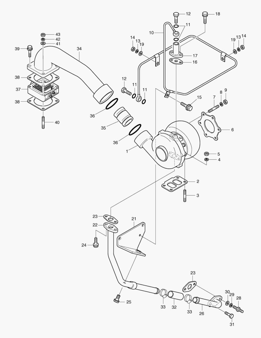 031 TURBO CHARGER & OIL PIPE
