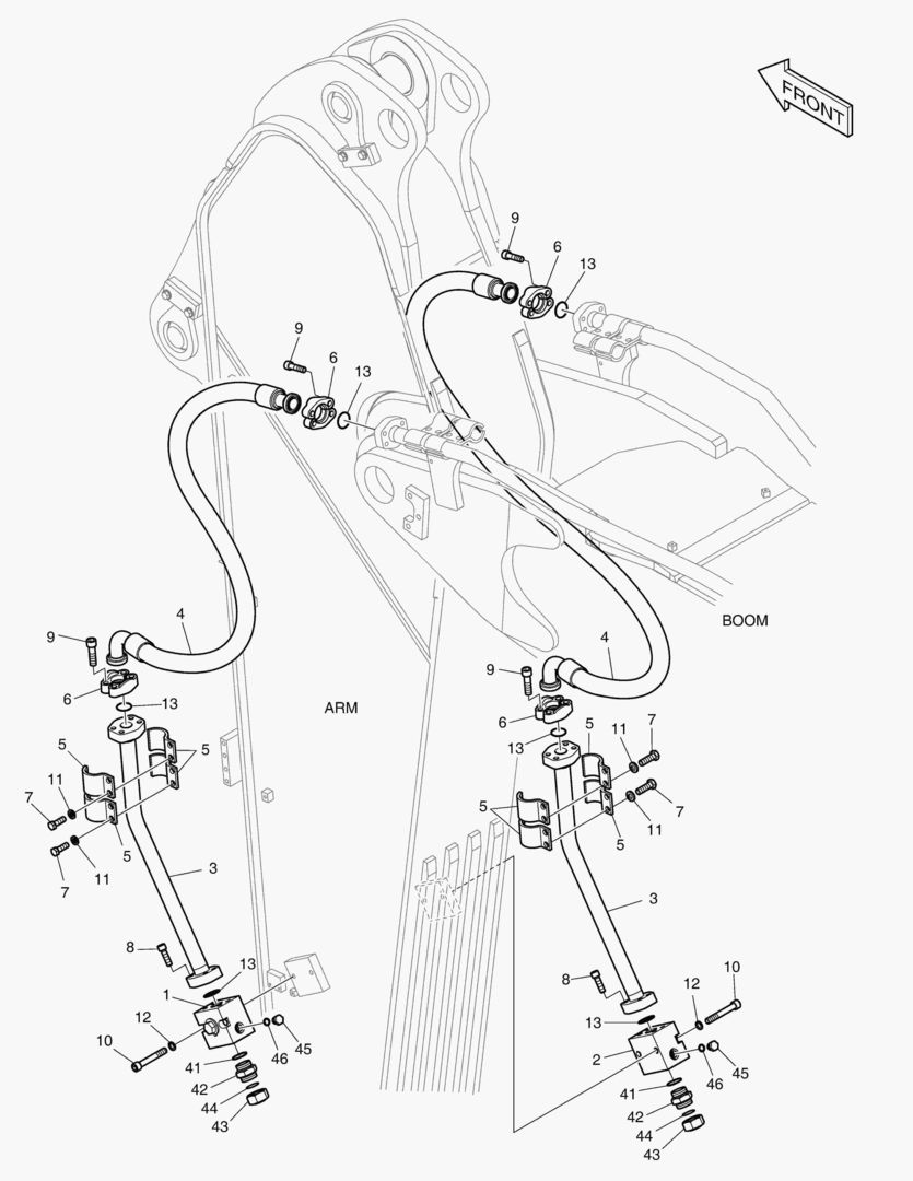 6610 ARM PIPING - ONE & TWO WAY(ARM 3.55m)