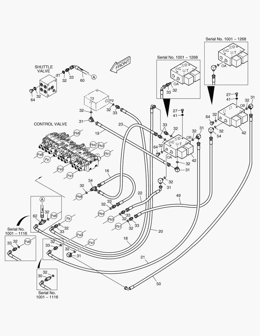 ТРУБОПРОВОД СЕРВОУПРАВЛЕНИЯ(4)-ПОВОРОТ СТРЕЛЫ