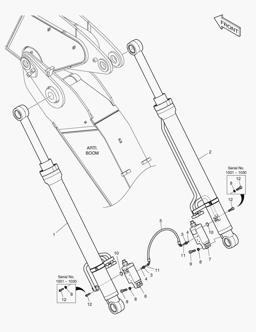 ГИДРОСИСТЕМА СТРЕЛЫ - ГИДРОЗАМОК(ШАРНИРНЫЙ)