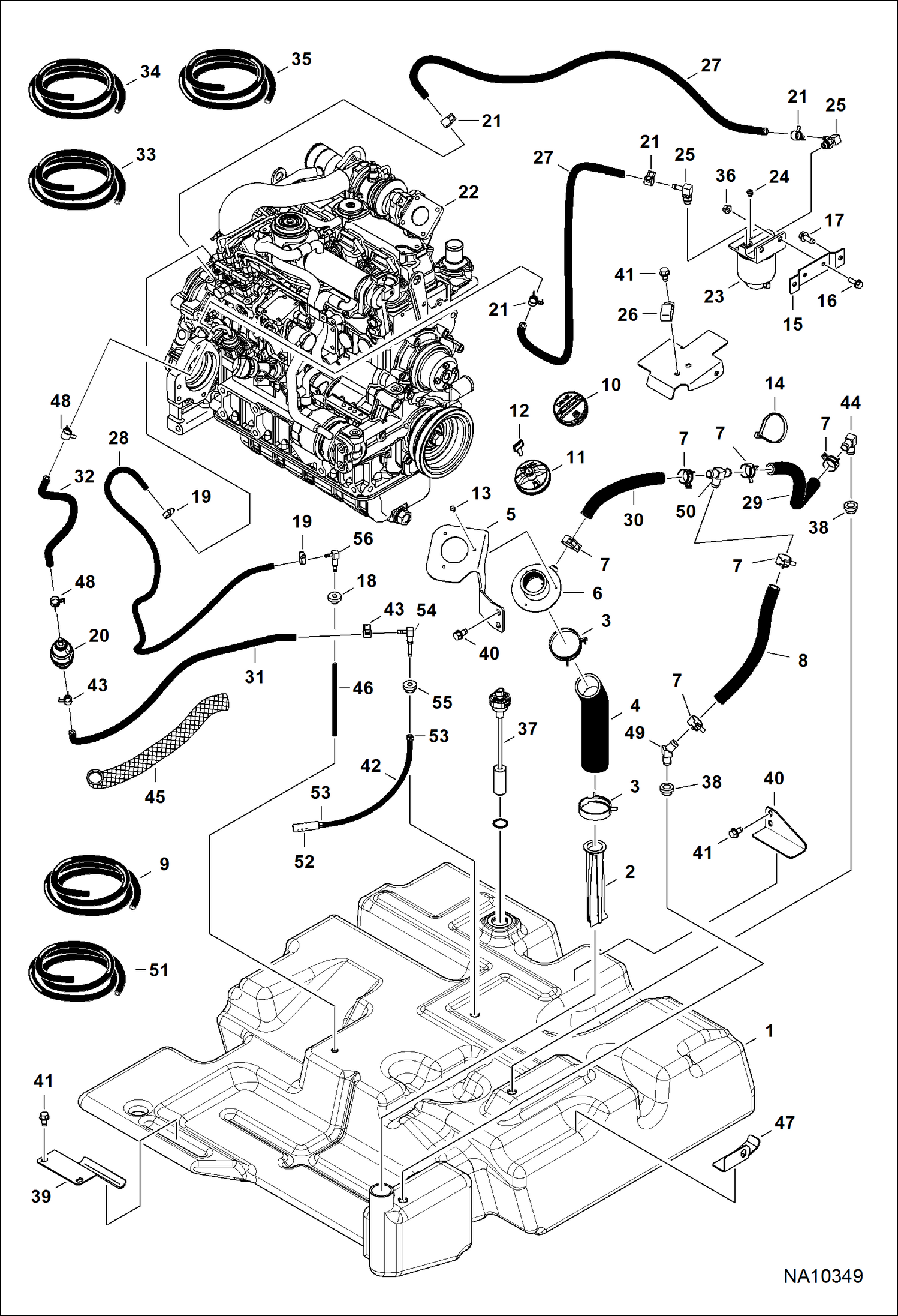 ДВИГАТЕЛЬ И КРЕПЕЖНЫЕ ДЕТАЛИ (СИСТЕМА ПОДАЧИ ТОПЛИВА)