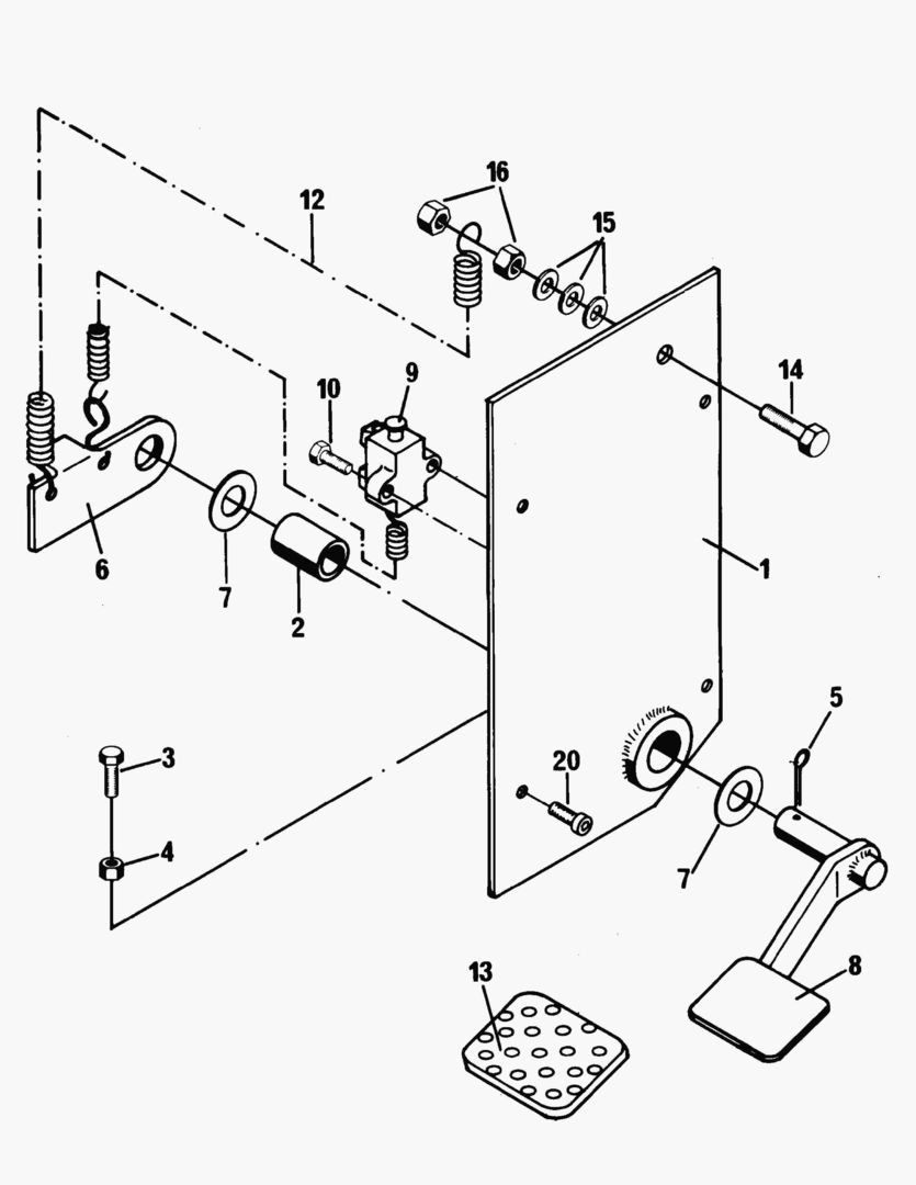 G022-3 PEDAL; INTERMEDIATE DIFFERENTIAL LOCK