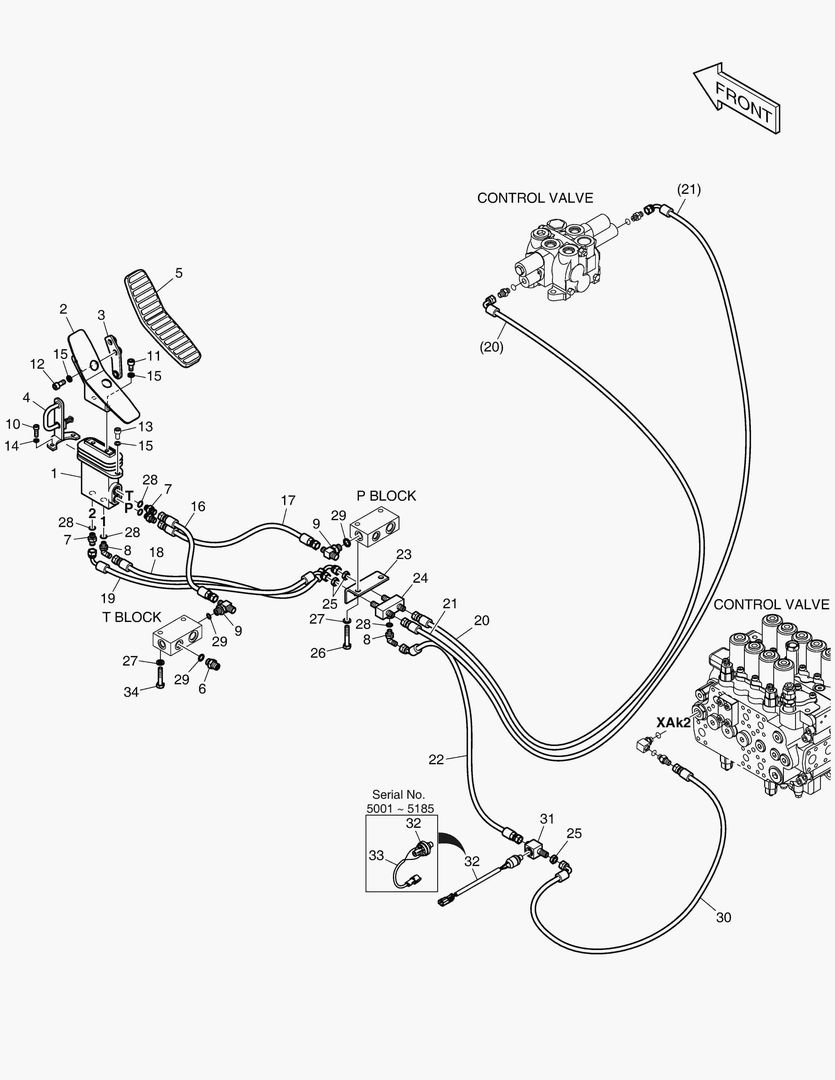 ТРУБОПРОВОД СЕРВОУПРАВЛЕНИЯ(2) - ШАРНИРНАЯ СТРЕЛА