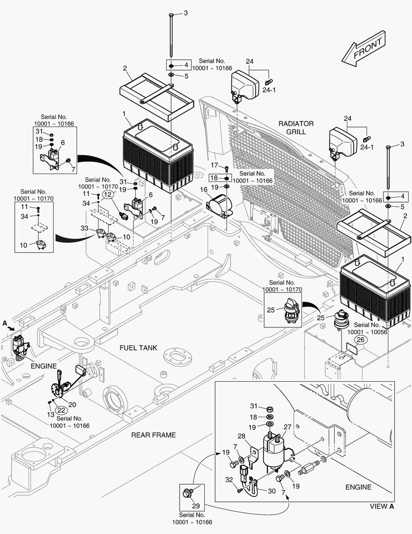 1480 ELECTRIC PARTS - BATTERY & REAR LAMP