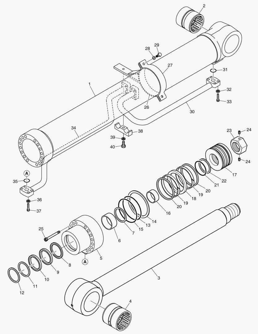 ЦИЛИНДР СТРЕЛЫ - ЛЕВОСТОРОННИЙ