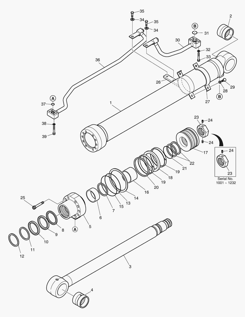 ЦИЛИНДР СТРЕЛЫ - ЛЕВОСТОРОННИЙ