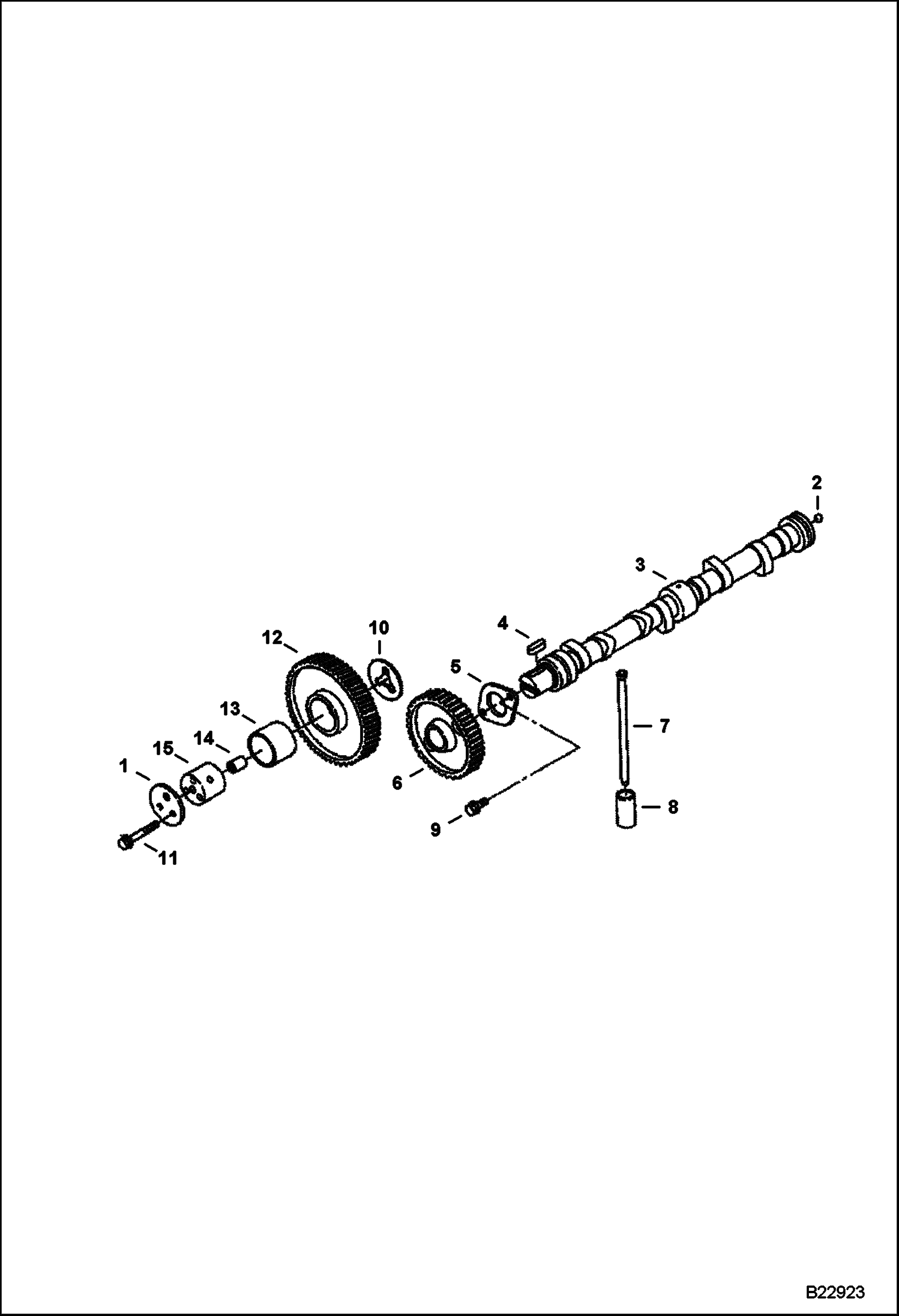 Схема РАСПРЕДЕЛИТЕЛЬНЫЙ ВАЛ (V3300 DI T KUBOTA)