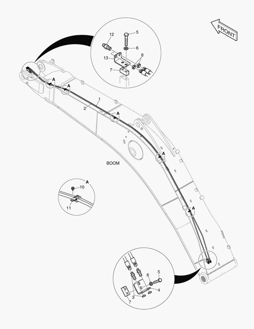 ГИДРОСИСТЕМА СТРЕЛЫ - БЫСТРОУСТАНАВЛИВАЕМЫЙ ФИКСАТОР(СТРЕЛА 6.3 м)
