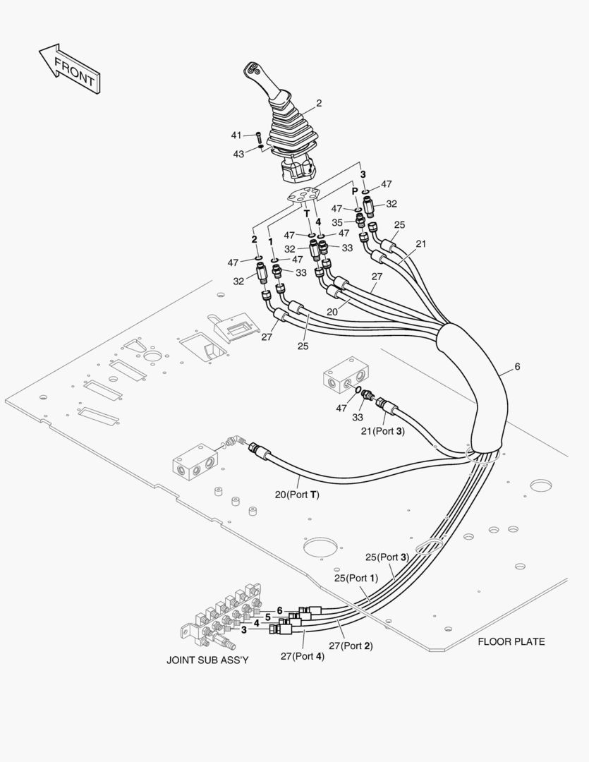 1420 PILOT PIPING(9) - JOYSTICK(R.H)