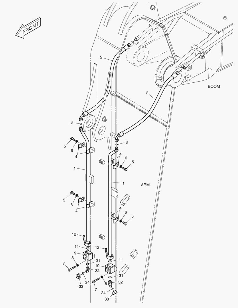 ГИДРОСИСТЕМА РУКОЯТИ - ВРАЩАЮЩИЙСЯ(РУКОЯТЬ 2.9 м)