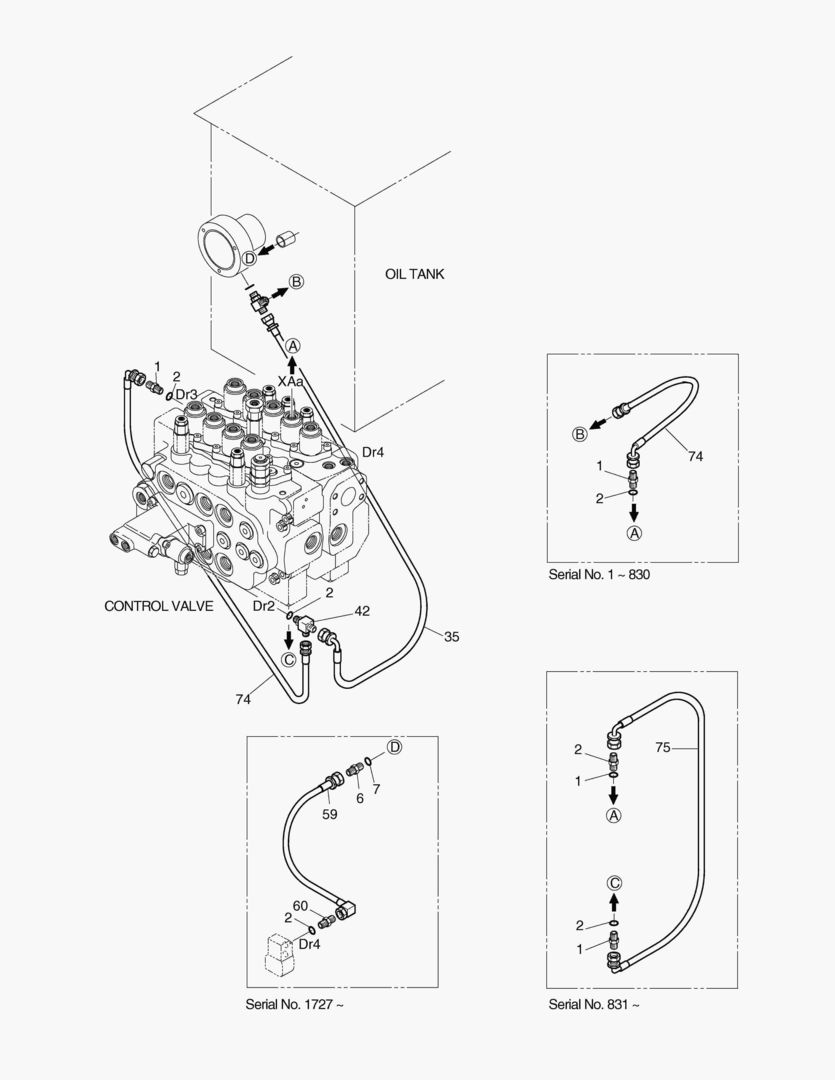 ТРУБОПРОВОД СЕРВОУПРАВЛЕНИЯ(7)-DX22