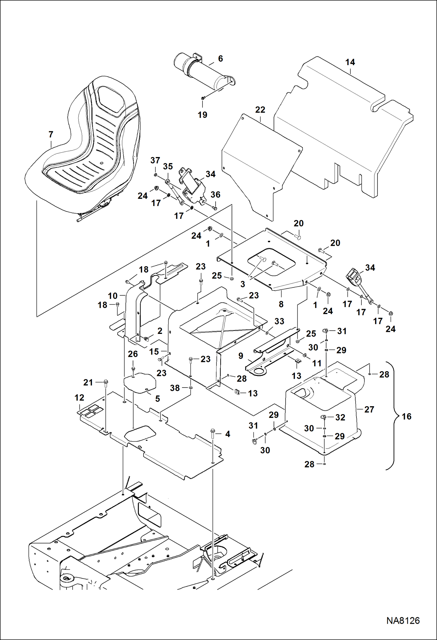 СИДЕНЬЕ ВОДИТЕЛЯ (СЕРИЙНЫЙ НОМЕР AHLL23561 И ВЫШЕ)