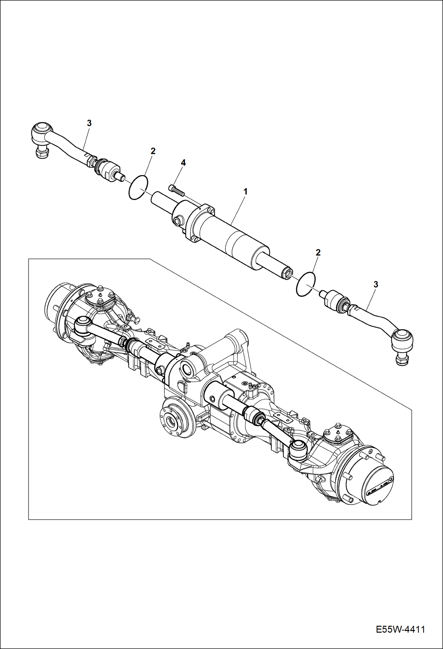 РУЛЕВОЕ УПРАВЛЕНИЕ (ПЕРЕДНИЙ МОСТ) (СЕРИЙНЫЙ НОМЕР AEFB11102 И ВЫШЕ)