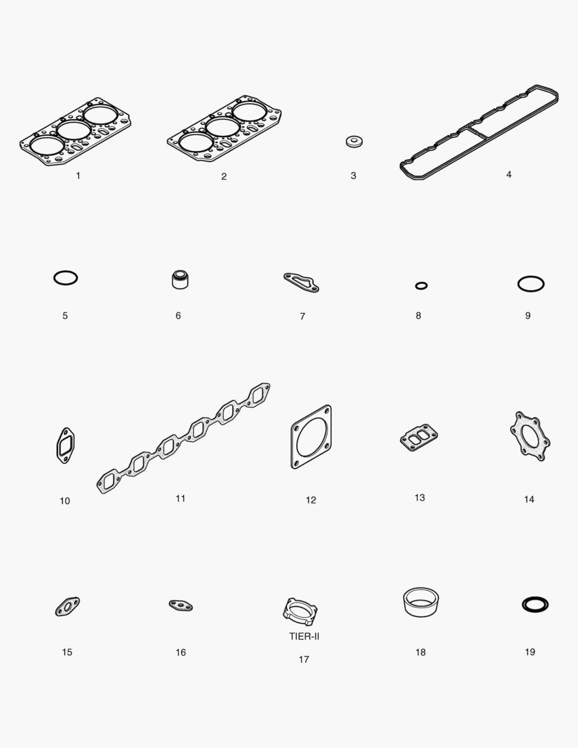 КОМПЛЕКТ ПРОКЛАДОК ДЛЯ КАПИТАЛЬНОГО РЕМОНТА-ВЕРХНИЙ