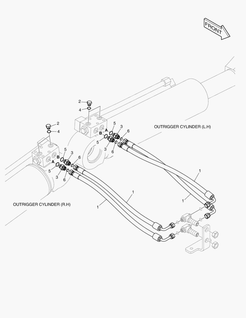 2240 REAR OUTRIGGER PIPING - NOT INDE