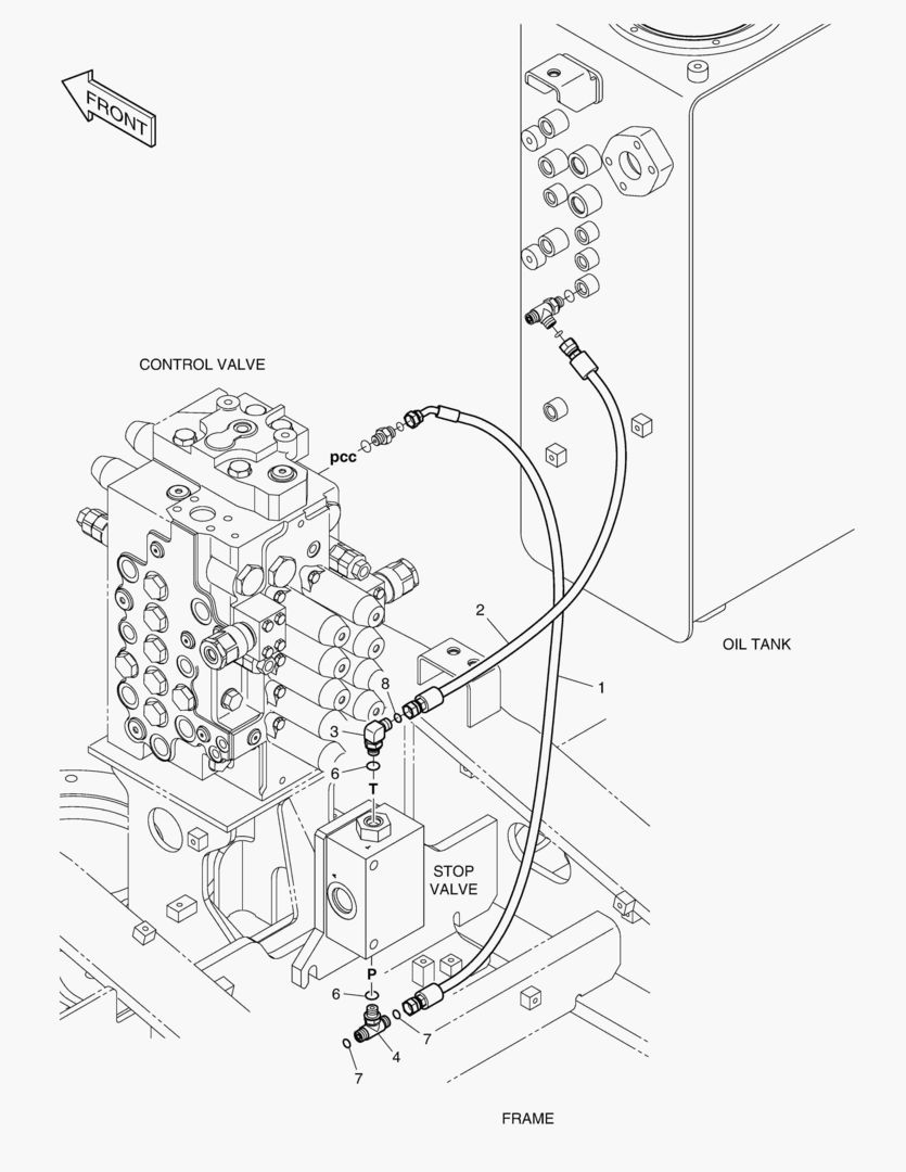ТРУБОПРОВОД СЕРВОУПРАВЛЕНИЯ - 2 НАСОСА