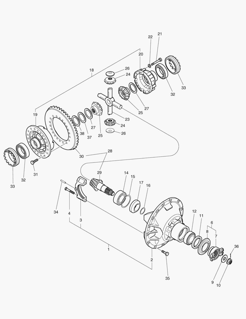 ЗАДНИИ ШЕСТЕРНИ ДИФФЕРЕНЦИАЛА-ОПЦИЯ