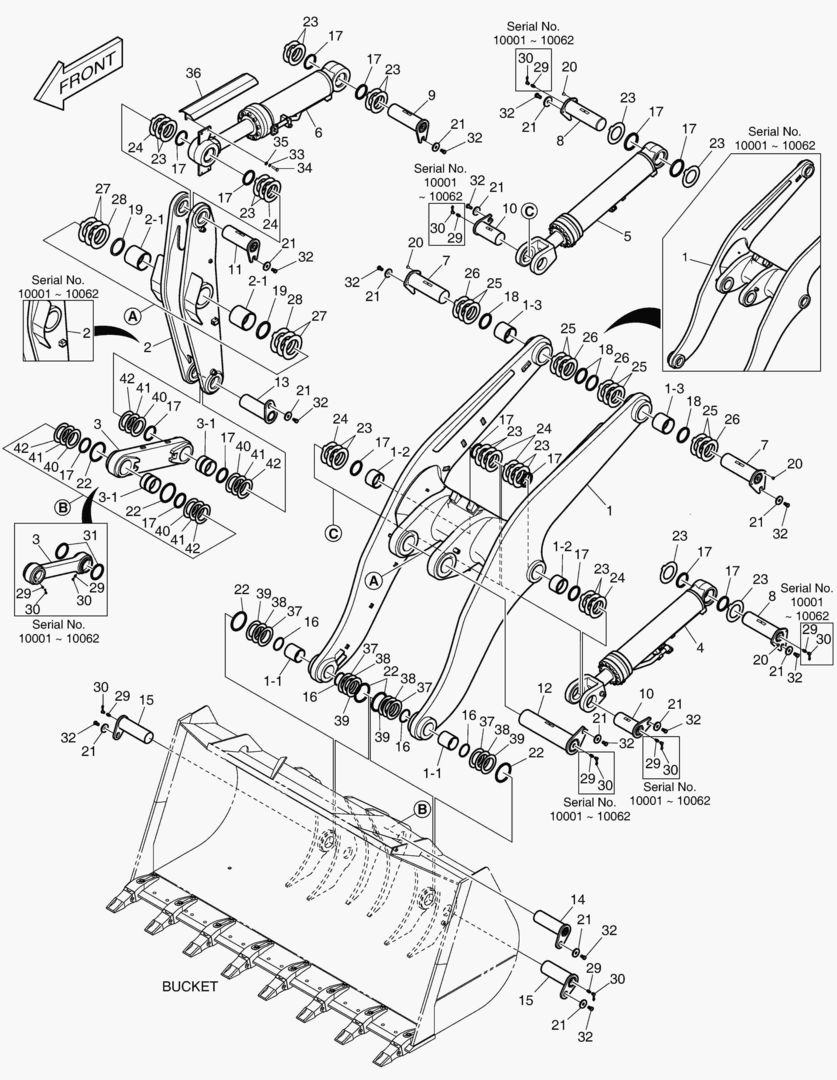 Схема РУКОЯТЬ ПОГРУЗЧИКА В СБОРЕ